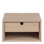 Century 1 Drawer Wall Mounted Bedside Table in Oak - Image 2