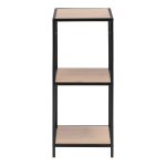 Seaford Narrow Black Metal Bookcase with 2 Oak Shelves - Image 2