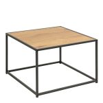 Seaford Black Metal Coffee Table with Oak Top - Image 3