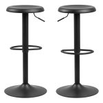 Finch Black Bar Stool without Back Set of 2 - Image 2