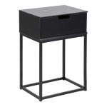 Mitra 1 Drawer Bedside Table in Black - Image 3