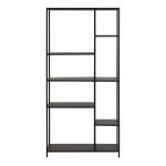 Newcastle Asymmetrical Bookcase with 6 Shelves in Matt Black - Image 2
