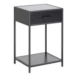 Seaford Bedside Table with 1 Drawer in Black - Image 3