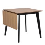 Roxby Extending Dining Table 120x80cm in Oak & Black - Image 3