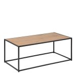 Seaford Black Metal Coffee Table with Oak Top - Image 3