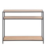 Seaford Console Table, 2 Shelves in Black and Oak - Image 2