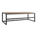 Seaford Black Metal Coat Rack with Oak Top - Image 3
