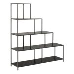 Seaford Bookcase with 4 Shelves in Black - Image 3