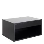 Cholet Square Bedside Table with 1 Drawer in Black - Image 3