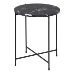 Avila Side Table with Black Polished Marble Stone 42x45cm - Image 3