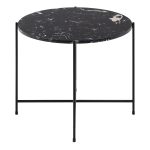 Avila Side Table with Black Polished Marble Stone 52x40cm - Image 2