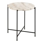 Avila Side Table with White Marble Top 42x45cm - Image 3