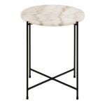 Avila Side Table with White Marble Top 42x45cm - Image 2