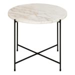 Avila Side Table with White Marble Top 52x40cm - Image 2