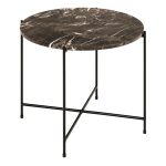 Avila Side Table with Brown Marble Top 52x40cm - Image 3