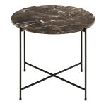 Avila Side Table with Brown Marble Top 52x40cm - Image 2