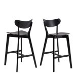 Roxby Bar Stool in Black Set of 2 - Image 3