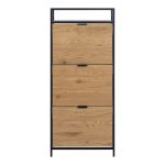 Seaford Shoe Cabinet in Black and Oak - Image 2