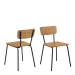 Peru Dining Chair in Steel and Oak Set of 4 - Image 3