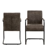 Adele Dining Chair in Grey Fabric Set of 2 - Image 2
