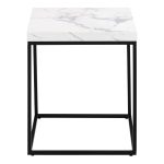 Barossa Coffee Table with White Marble Carrara Top & Black Base 40cm - Image 2