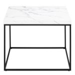 Barossa Coffee Table with White Marble Carrara Top & Black Steel Base 60cm - Image 2