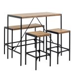 Bahamas Bar Table Set in Black and Oak - Image 3