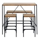 Bahamas Bar Table Set in Black and Oak - Image 2