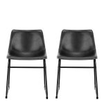 I_Oregon Dining Chair In Black with Cream Stitching, Set of 2. - Image 2