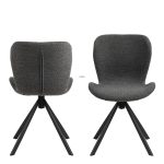 Batilda Swivel Dining Chairs in Grey Fabic Set of 2 - Image 2