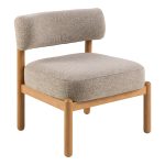 Burley Lounge Chair in Beige Fabric and Oak - Image 3