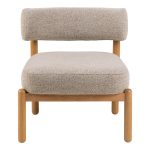 Burley Lounge Chair in Beige Fabric and Oak - Image 2