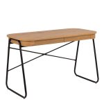 Blueton Office Desk with 2 Drawers in Black and Oak - Image 3