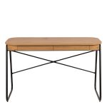 Blueton Office Desk with 2 Drawers in Black and Oak - Image 2