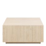 Dice Square Coffee Table in Light Travertine Effect 90x90x42cm - Image 2