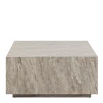 Dice Square Coffee Table in Grey Marble 90x90x42cm - Image 2