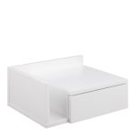 Ashlan 1 Drawer Wall Mounted Square Bedside Table in White - Image 3