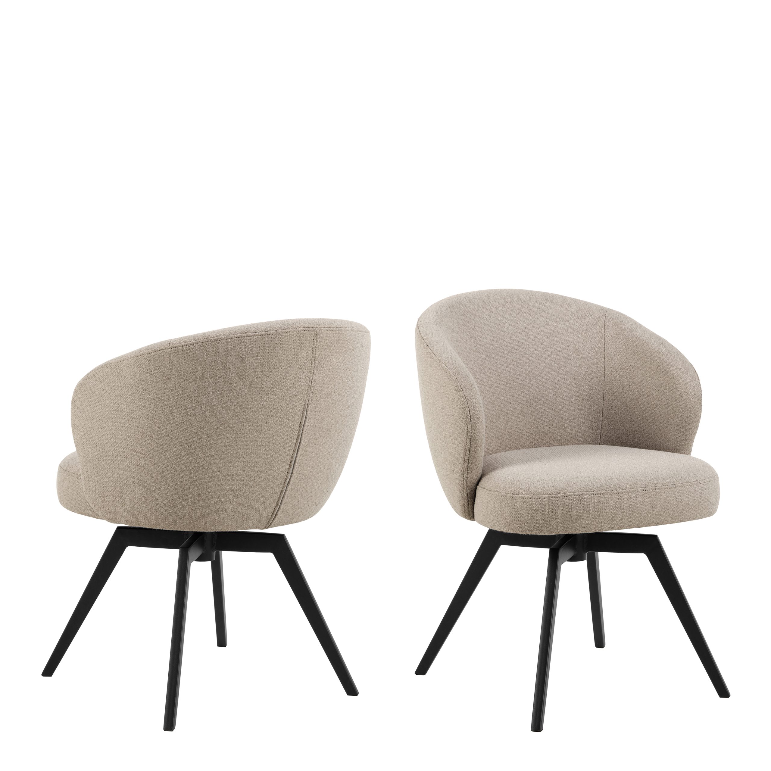 90A0000107641_1 Darlene Dining Chair with Armrest and Swivel Function in Beige - Image 1