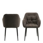 Brooke Dining Chair with Armrest in Taupe Set of 2 - Image 2