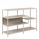Seaford Wide Grey Steel Bookcase With 4 Grey Melamine Shelves - Image 3