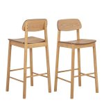 Barlow Bar Stool in Matt Oak Set of 2 - Image 3