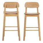 Barlow Bar Stool in Matt Oak Set of 2 - Image 2
