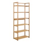 Ludza Rectangular Bookcase With 6 Shelves in Oak - Image 3