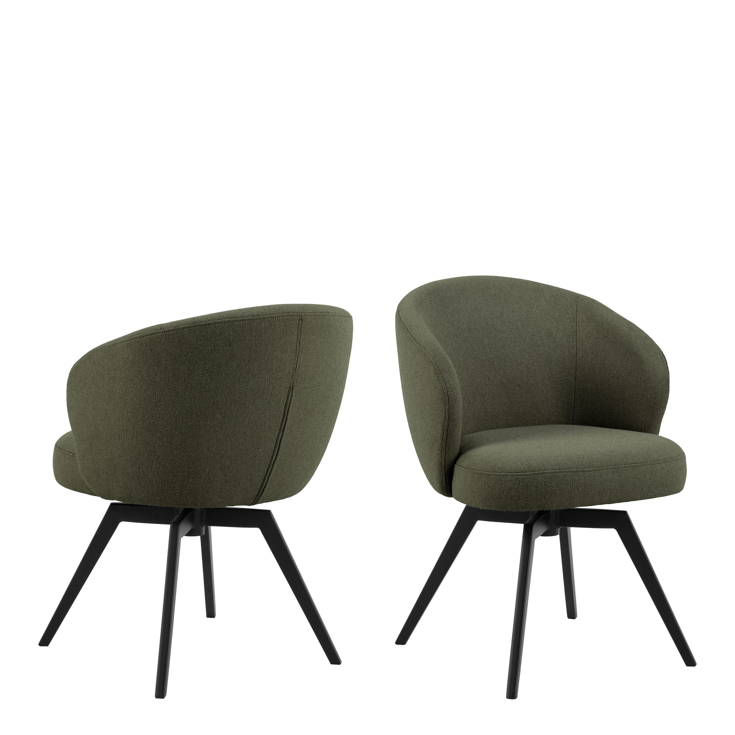 90A00001090921_1 Darlene Dining Chair with Armrest and Swivel Function in Green - Image 1