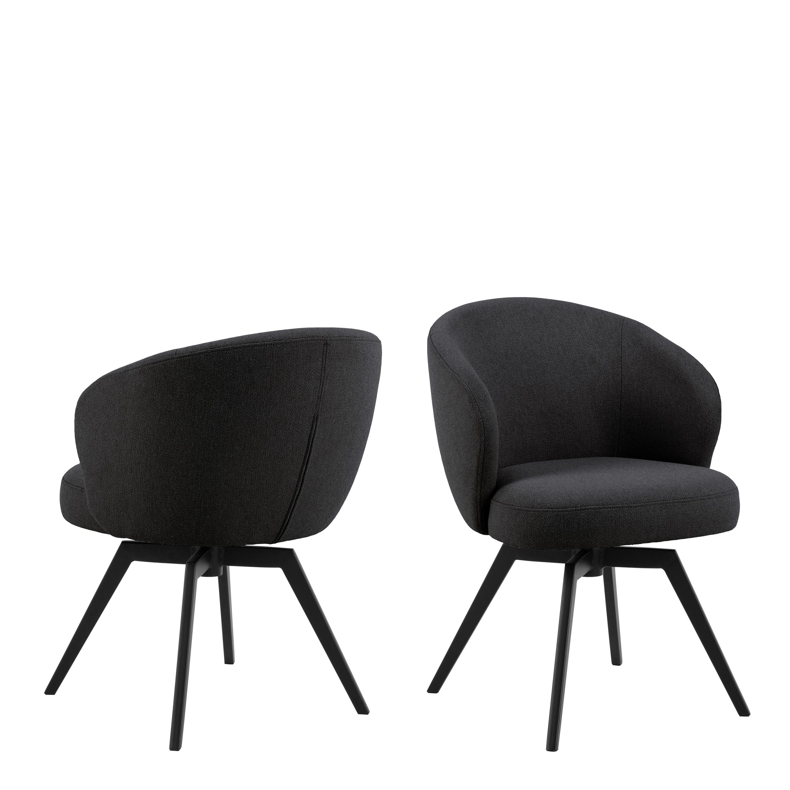 90A0000109094_1 Darlene Dining Chair with Armrest and Swivel Function in Black - Image 1