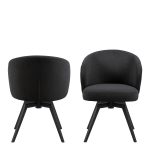 Darlene Dining Chair with Armrest and Swivel Function in Black - Image 2