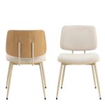 Owen Dining Chair in Apia Fabric Beige Set of 2 - Image 2