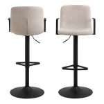 Pablo Swivel Beige Bar Stool With Adjustable Height Function Set of 2 - Image 2