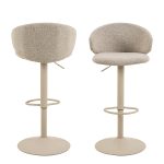 Ella Swivel Beige Bar Stool Set of 2 - Image 2