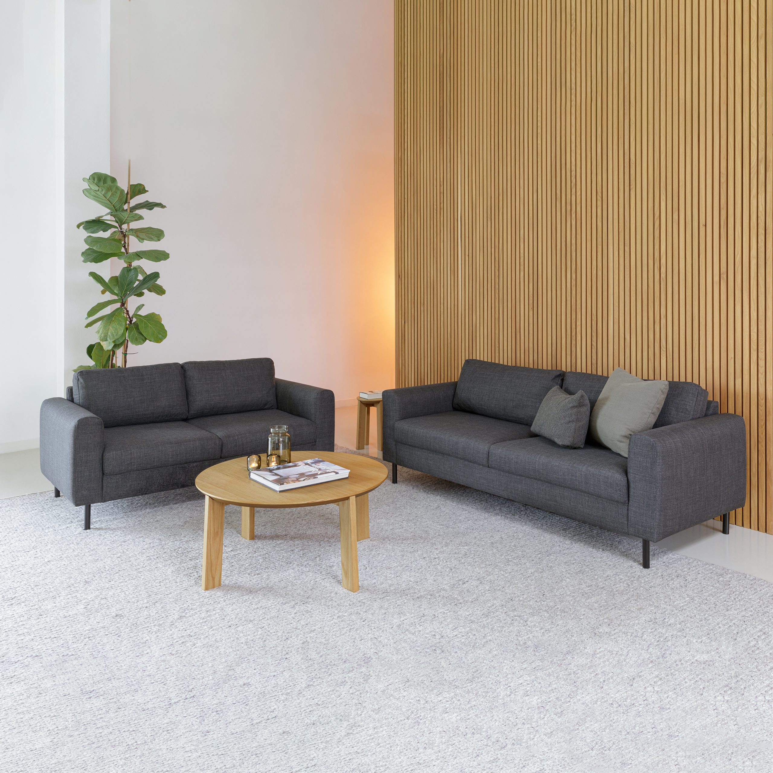 90A1120642p_1 Omaha 2 3 Seater Sofa set in Basel Dark Grey Fabric - Image 1